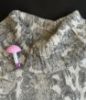 Picture of Crochet Pink, Magenta, and White Mushroom Beaded Brooch